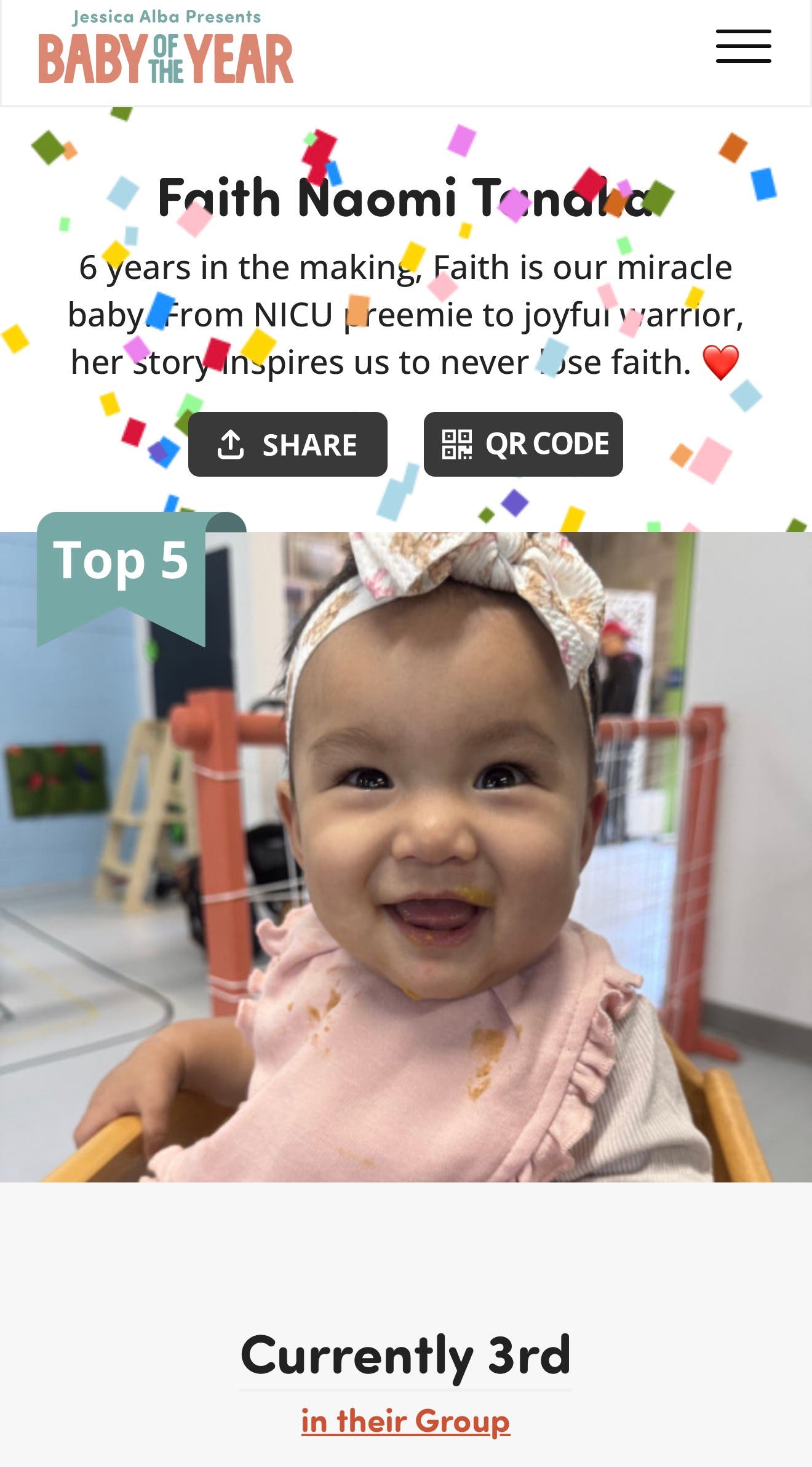 From Six Years of Infertility to Our Little Miracle: Help Faith Become Baby of the Year—Winnings Tow