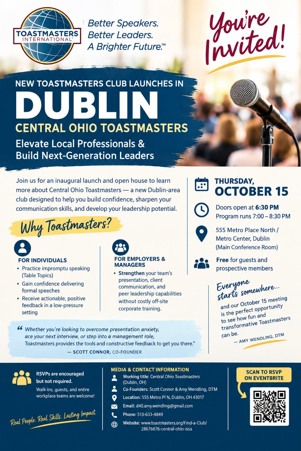 New Toastmasters Club Launch & Open House in Dublin