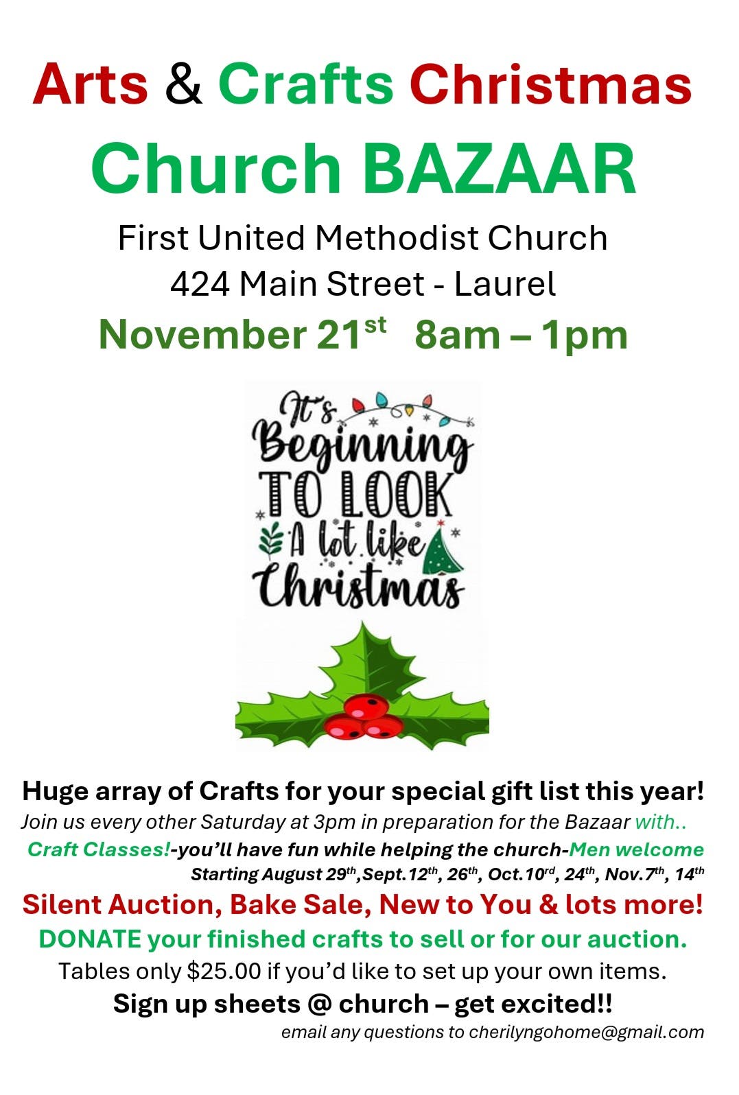 Arts & Crafts Christmas Church Bazaar