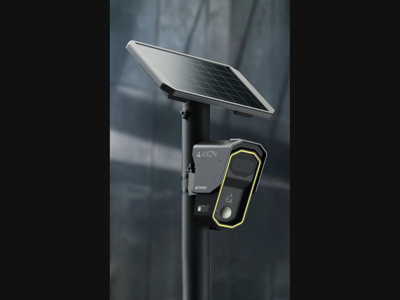 Picture of Axon Outpost, a pole-mounted ALPR camera system