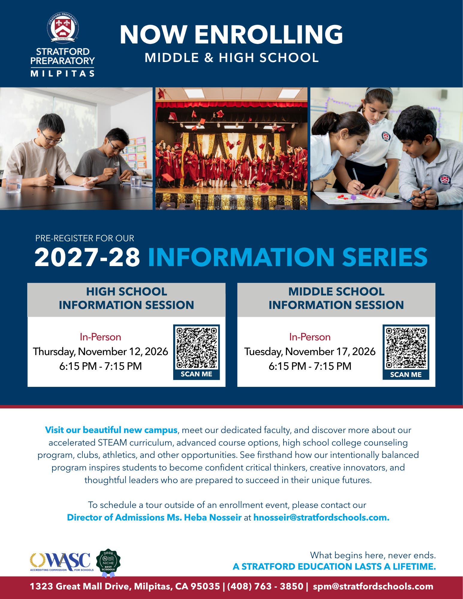 Stratford Prep Milpitas | Middle School Information Night