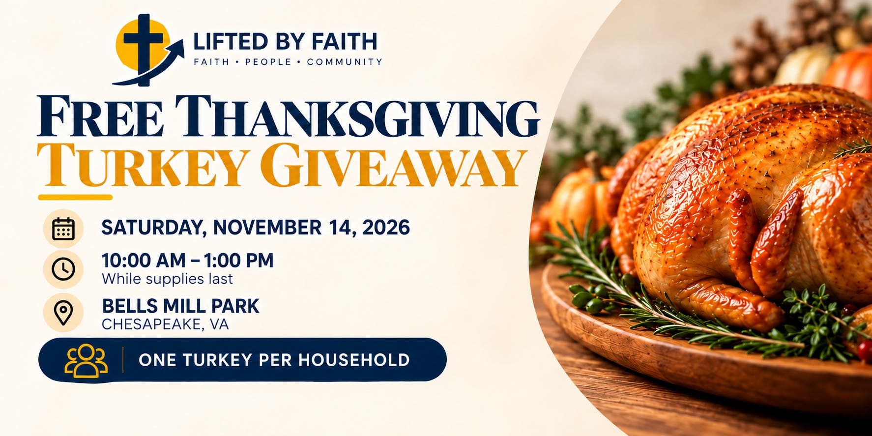 Free Thanksgiving Turkey Giveaway by Lifted By Faith