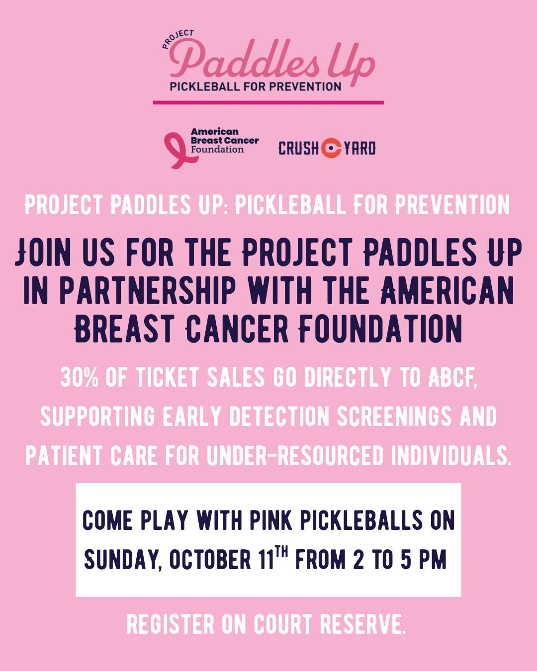 Project Paddles Up: Pickleball For Prevention at Crush Yard