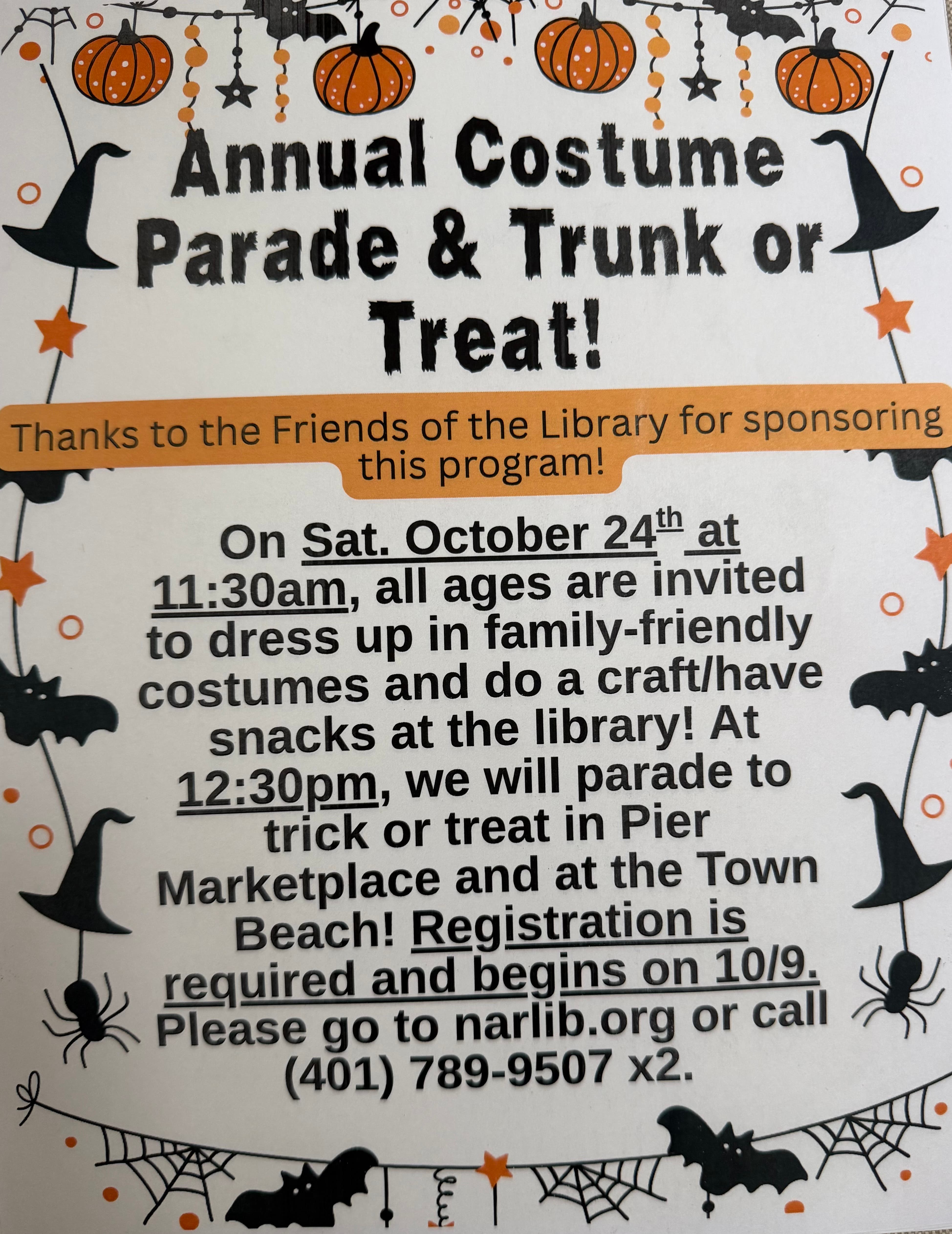 Annual Costume Parade & Trunk or Treat!