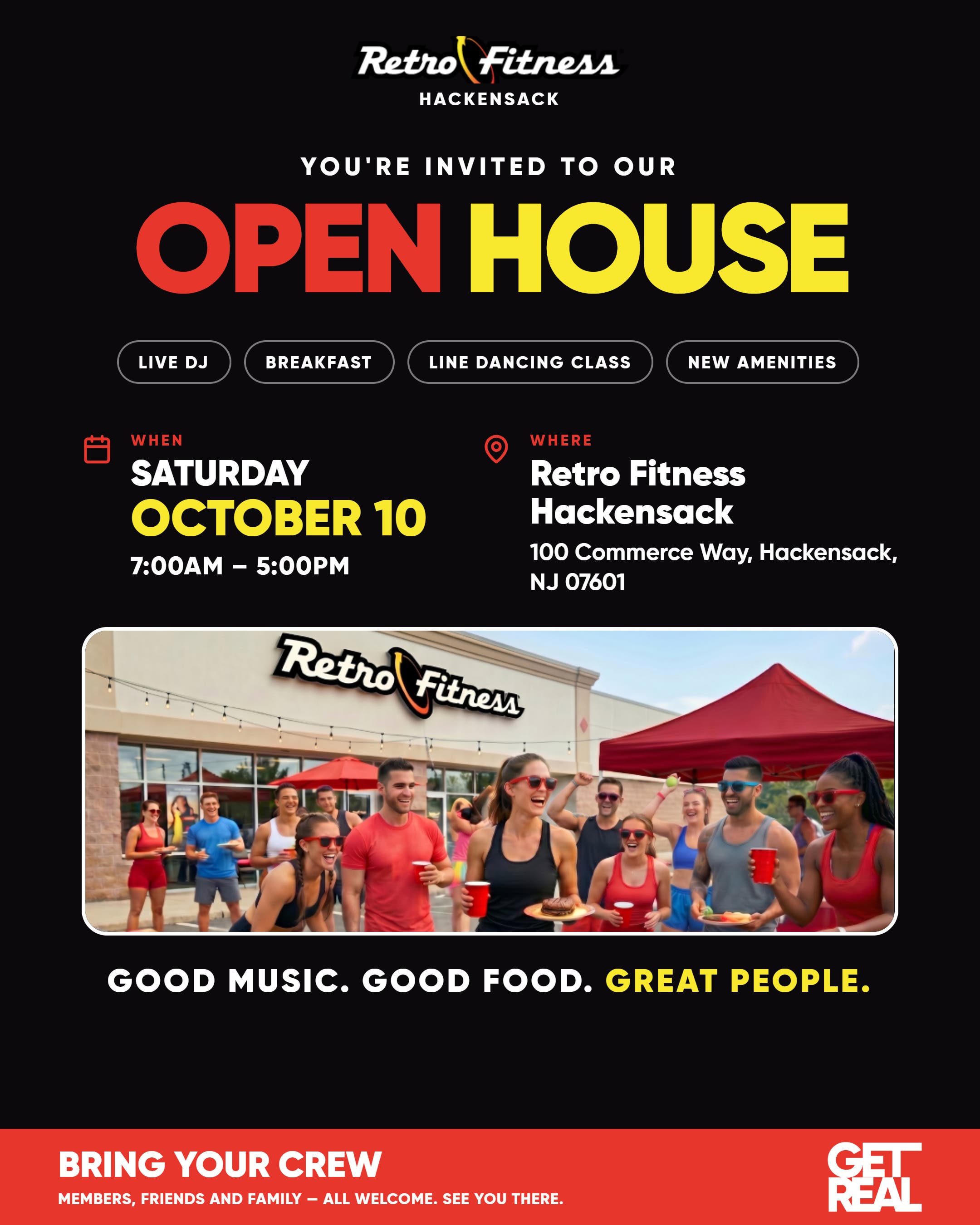 Retro Fitness Hackensack Open House: Breakfast, DJ + Line Dancing