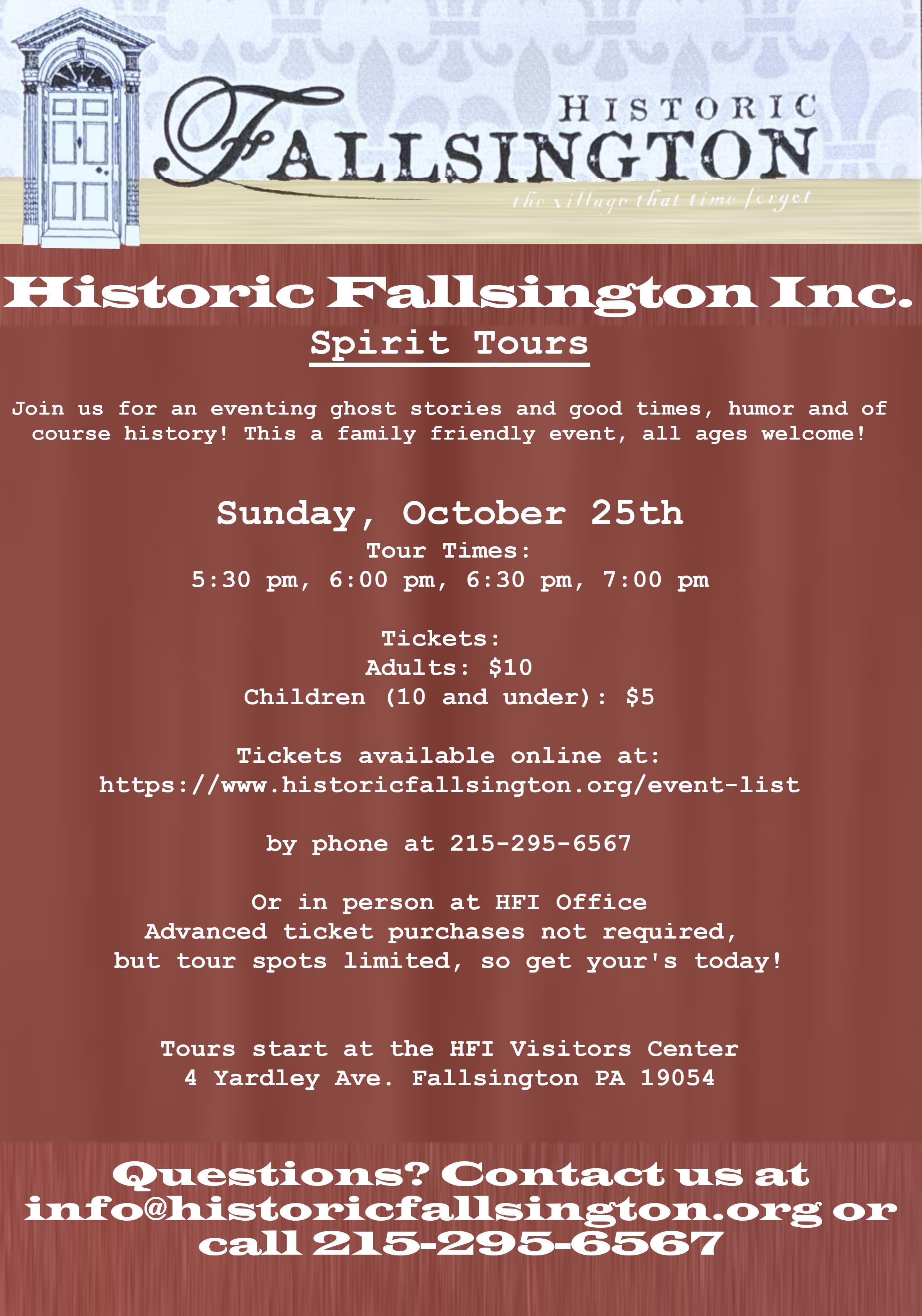 Historic Fallsington Inc. Spirit Tours
