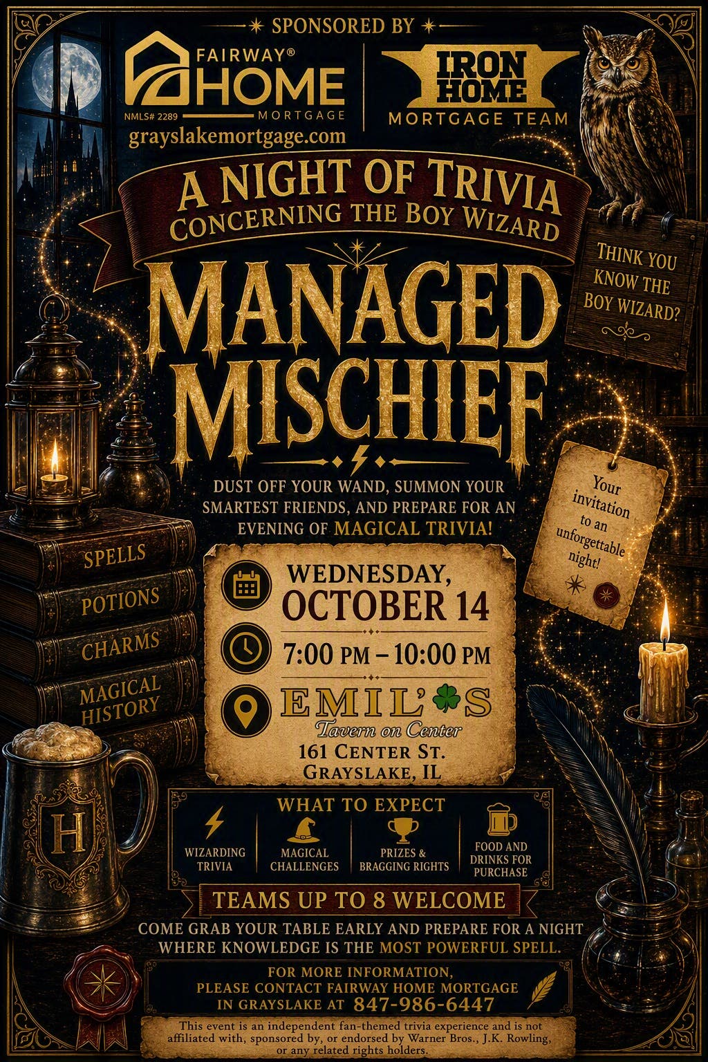 Managed Mischief - Trivia Night Concerning the Boy Wizard