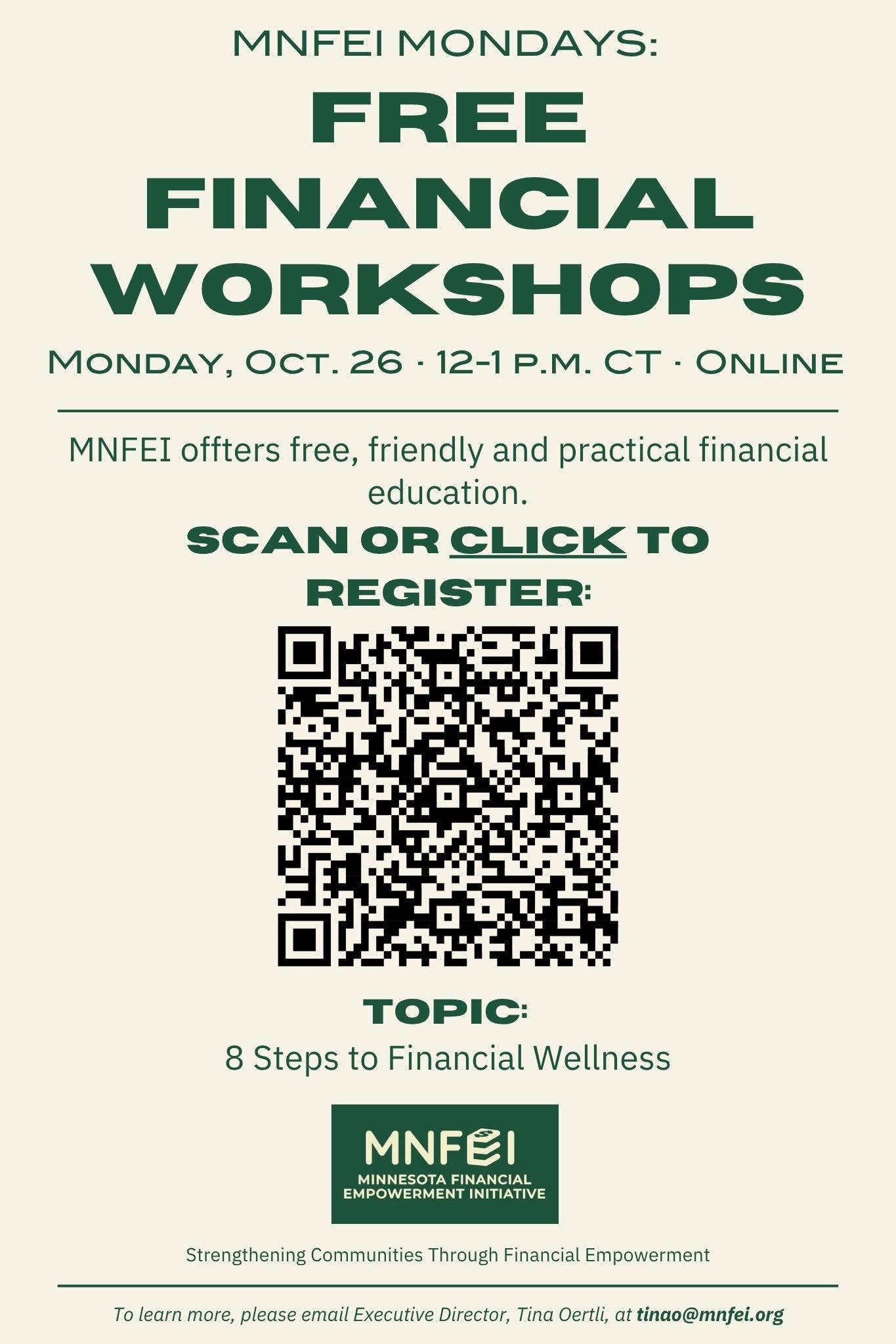 Free Virtual Financial Workshop: 8 Steps to Financial Wellness