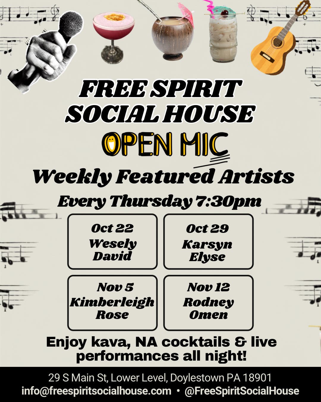 Open Mic Night every Thursday 7:30 PM