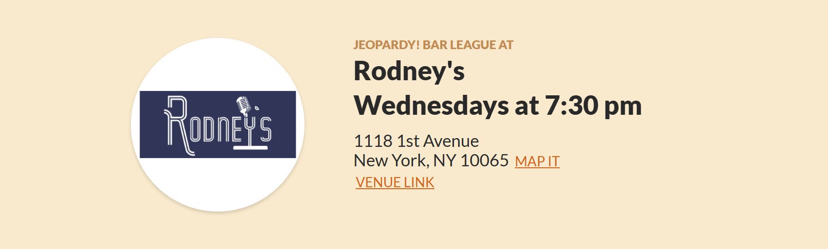 Jeopardy! Bar League @ Rodney's Comedy Club