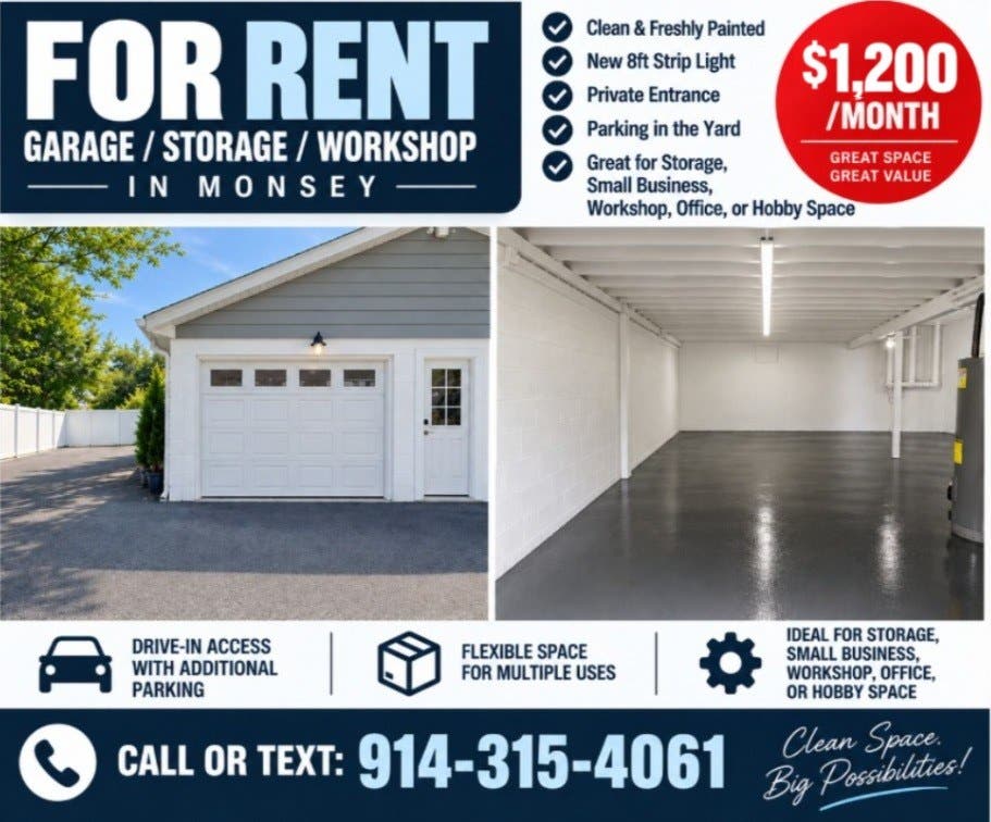 Garage / Storage / Workshop for Rent in Monsey