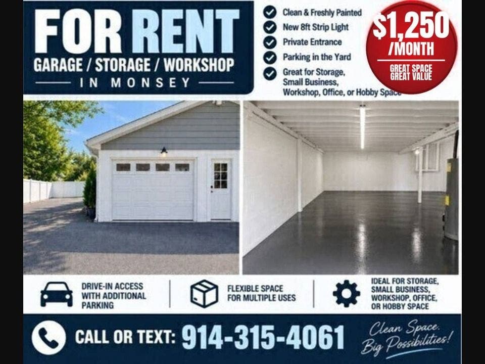 Garage / Storage / Workshop for Rent in Monsey