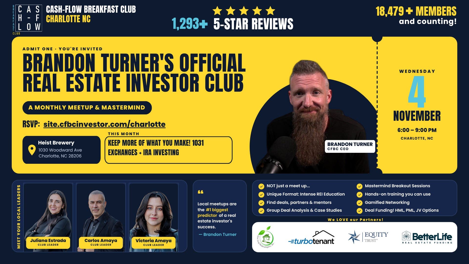 Cash-Flow Breakfast Club Charlotte: Free Real Estate Investor Meetup