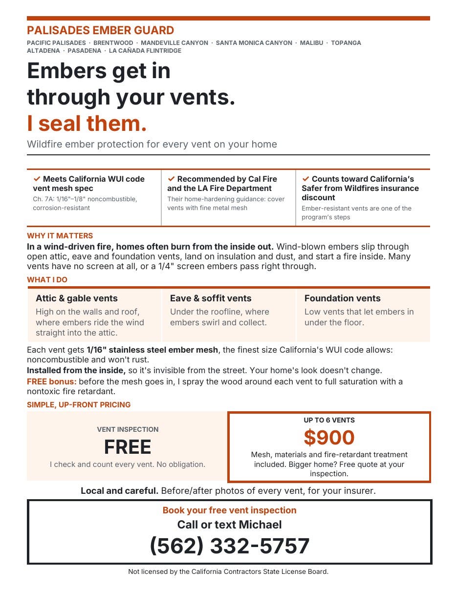 Ember-proof your home's vents: FREE attic inspection