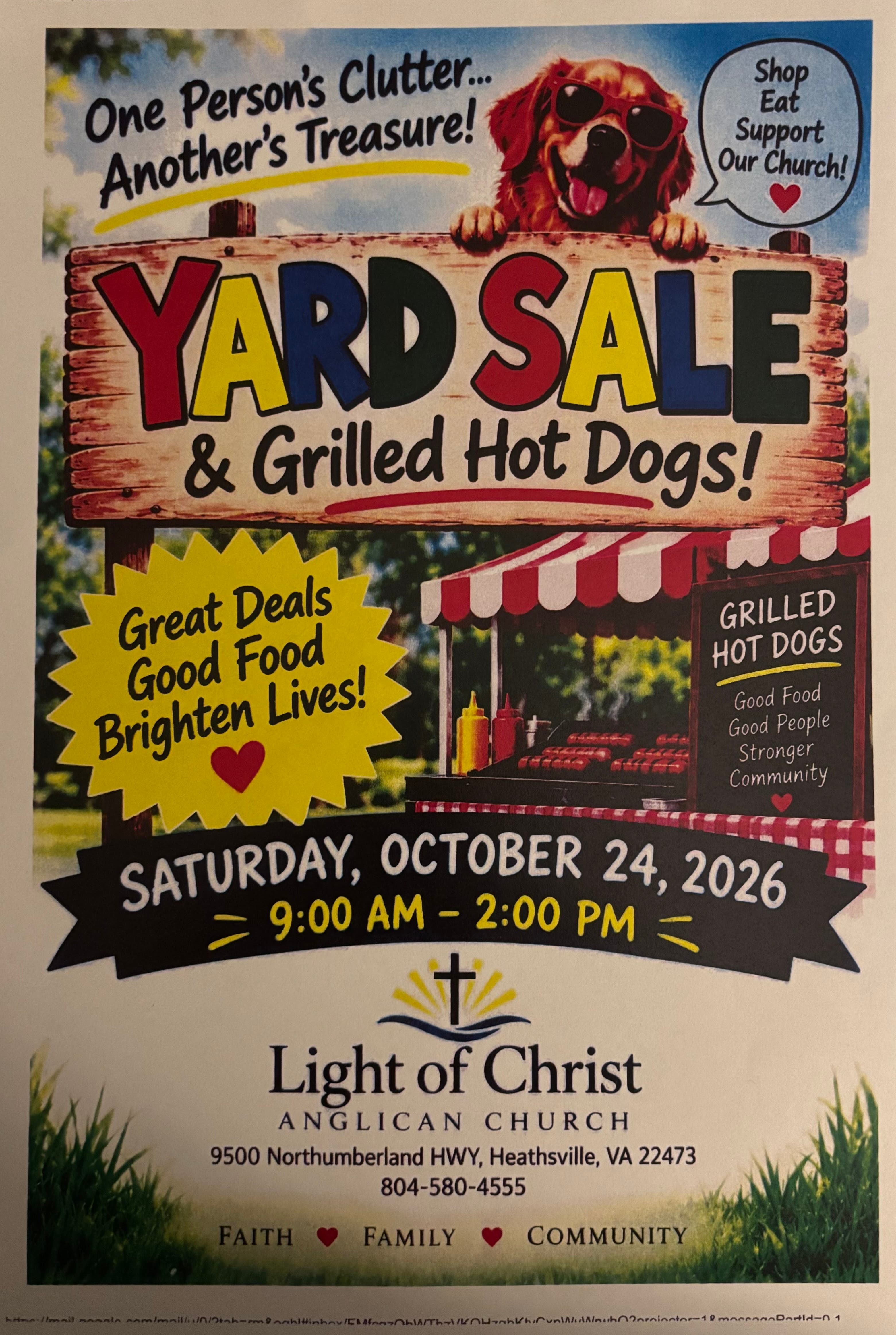 Light of Christ Anglican Church Yard Sale