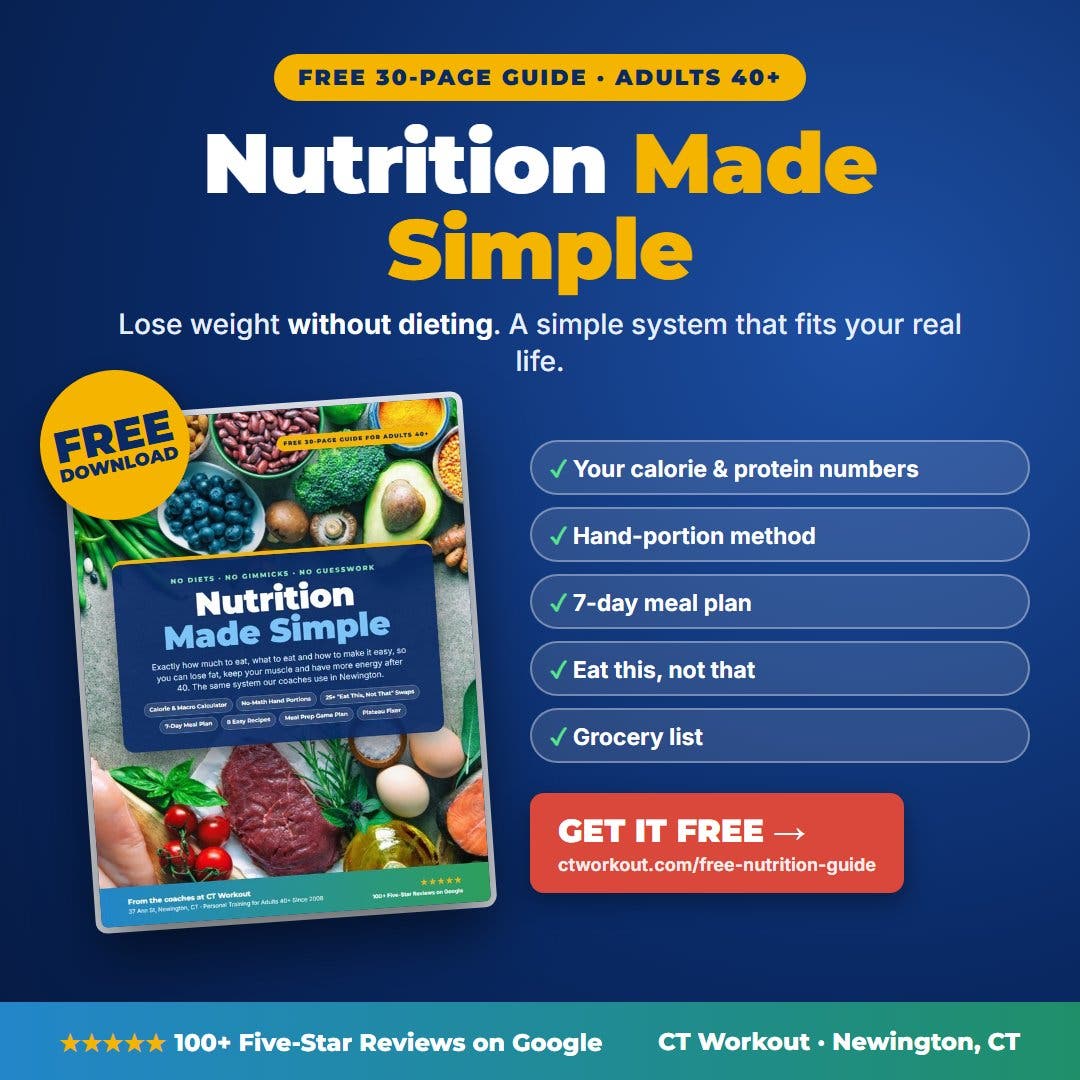 Free Nutrition Guide for Adults 40+ from a Newington Personal Trainer
