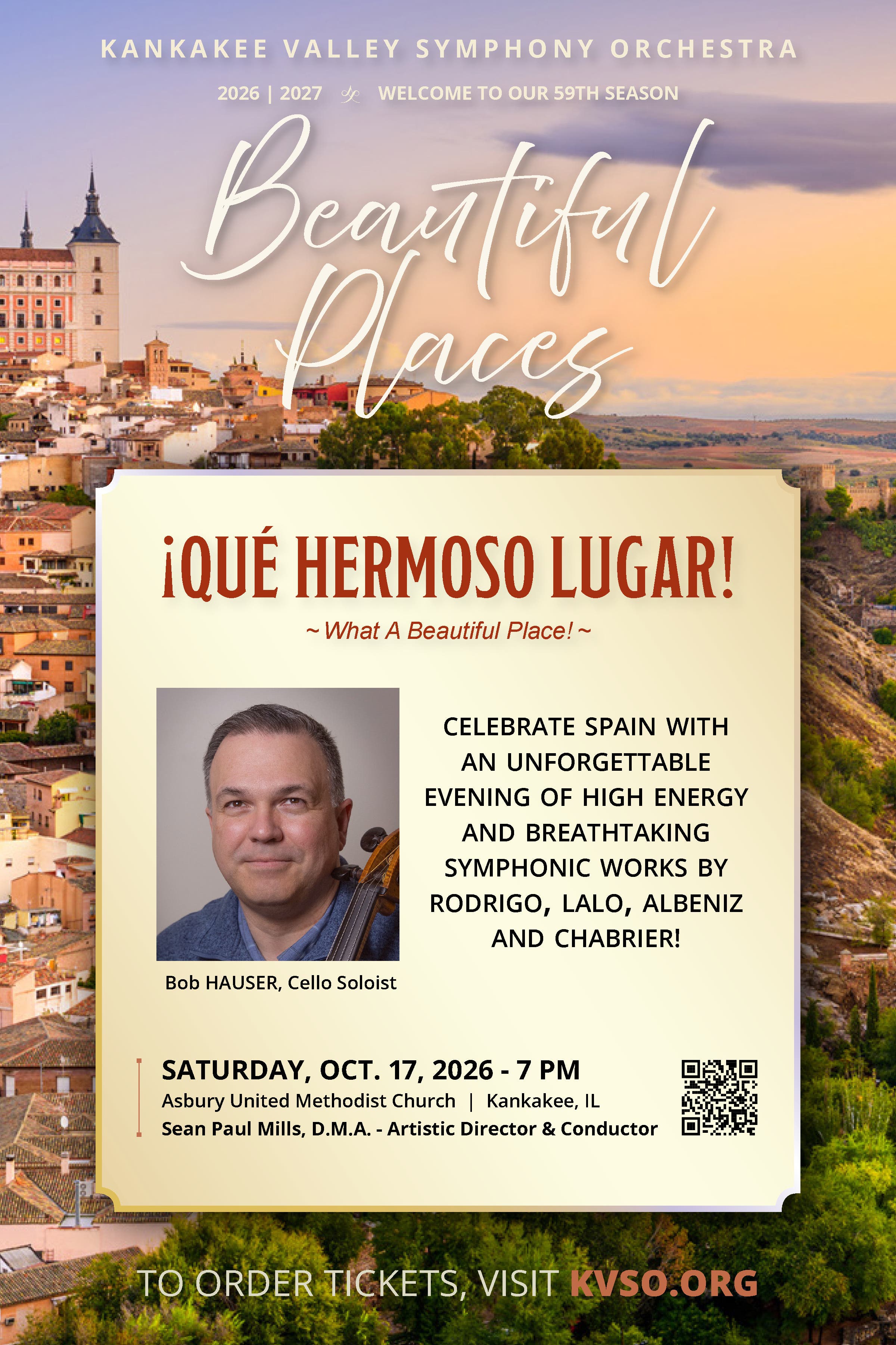 Kankakee Valley Symphony Orchestra: Beautiful Places: ¡Qué hermoso lugar! (Music of Spain)