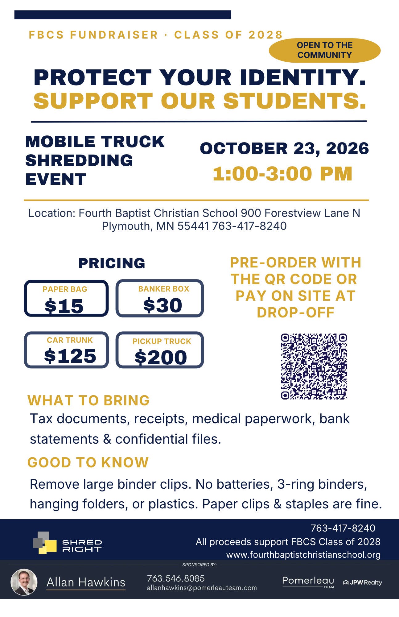 Shred Right 4 Good: Community Document Shredding Fundraiser