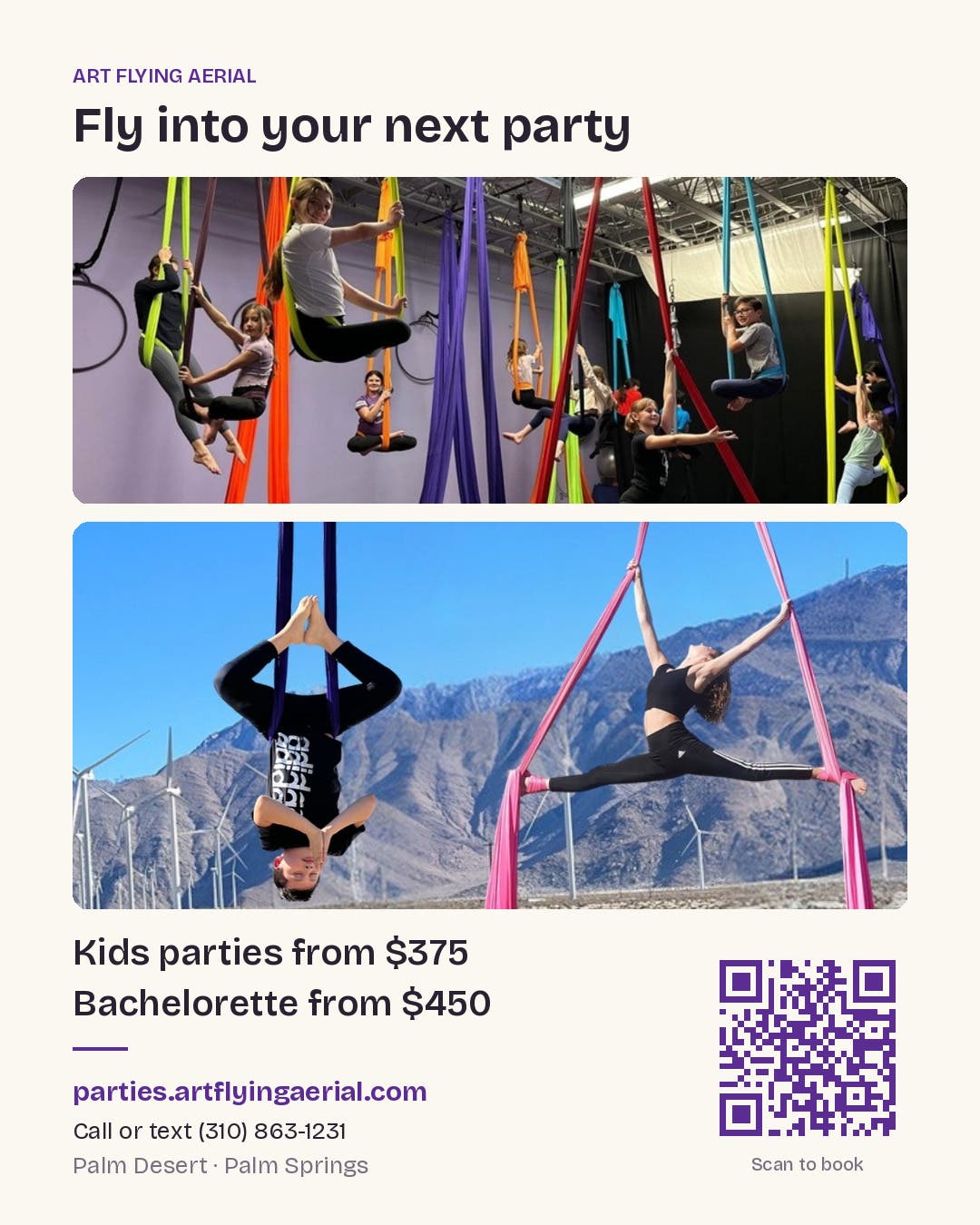 Aerial Birthday & Bachelorette Parties Now Booking in Palm Desert & Palm Springs