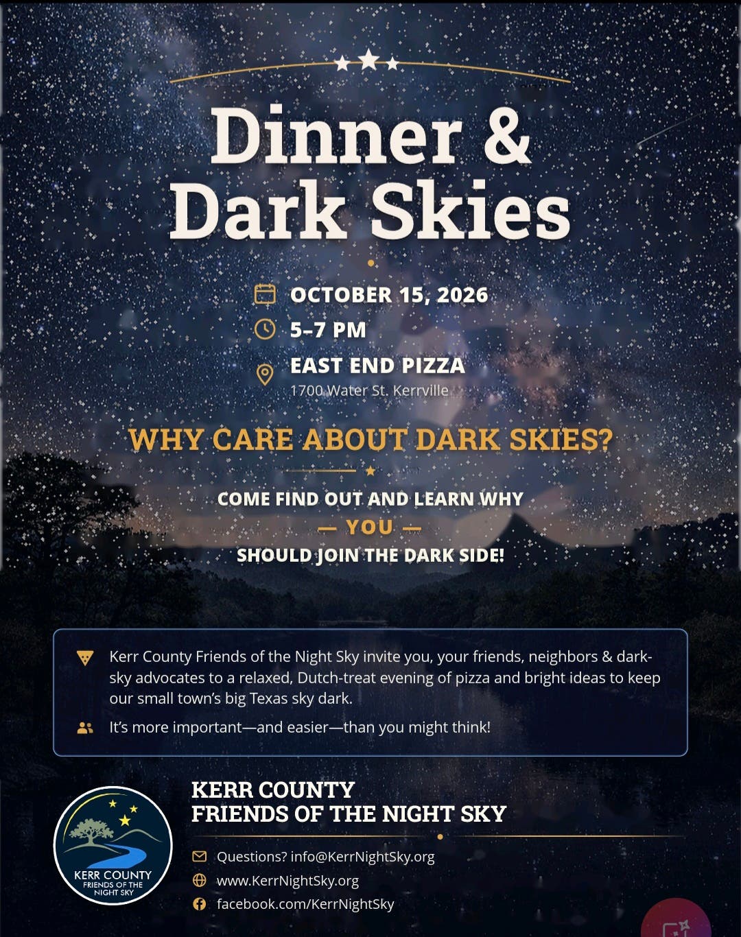 Dinner & Dark Skies