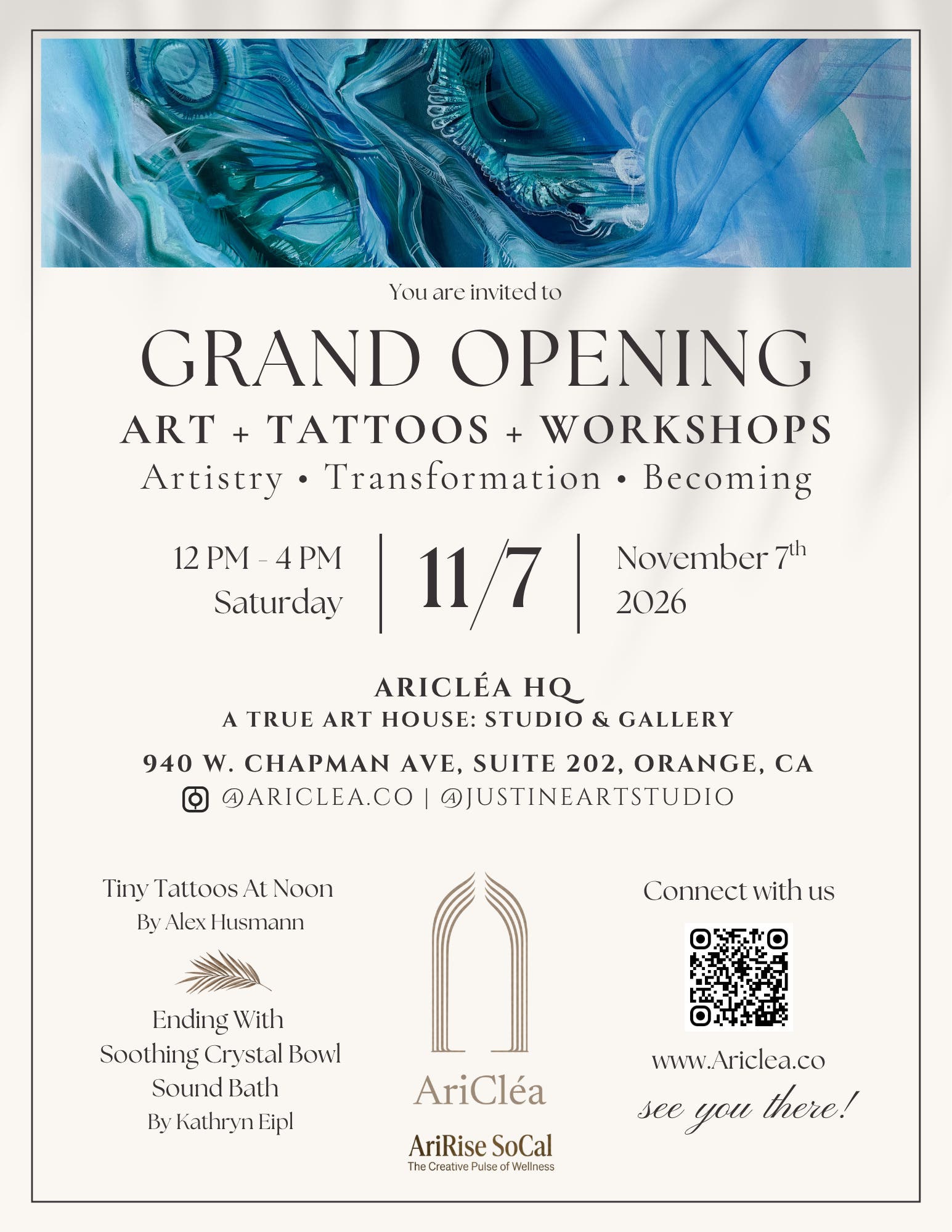 AriCléa, Art House Studio & Gallery Grand Opening Event