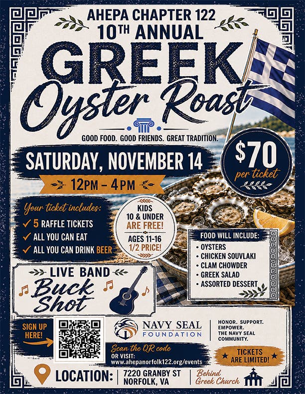 10th Annual AHEPA Greek Oyster Roast