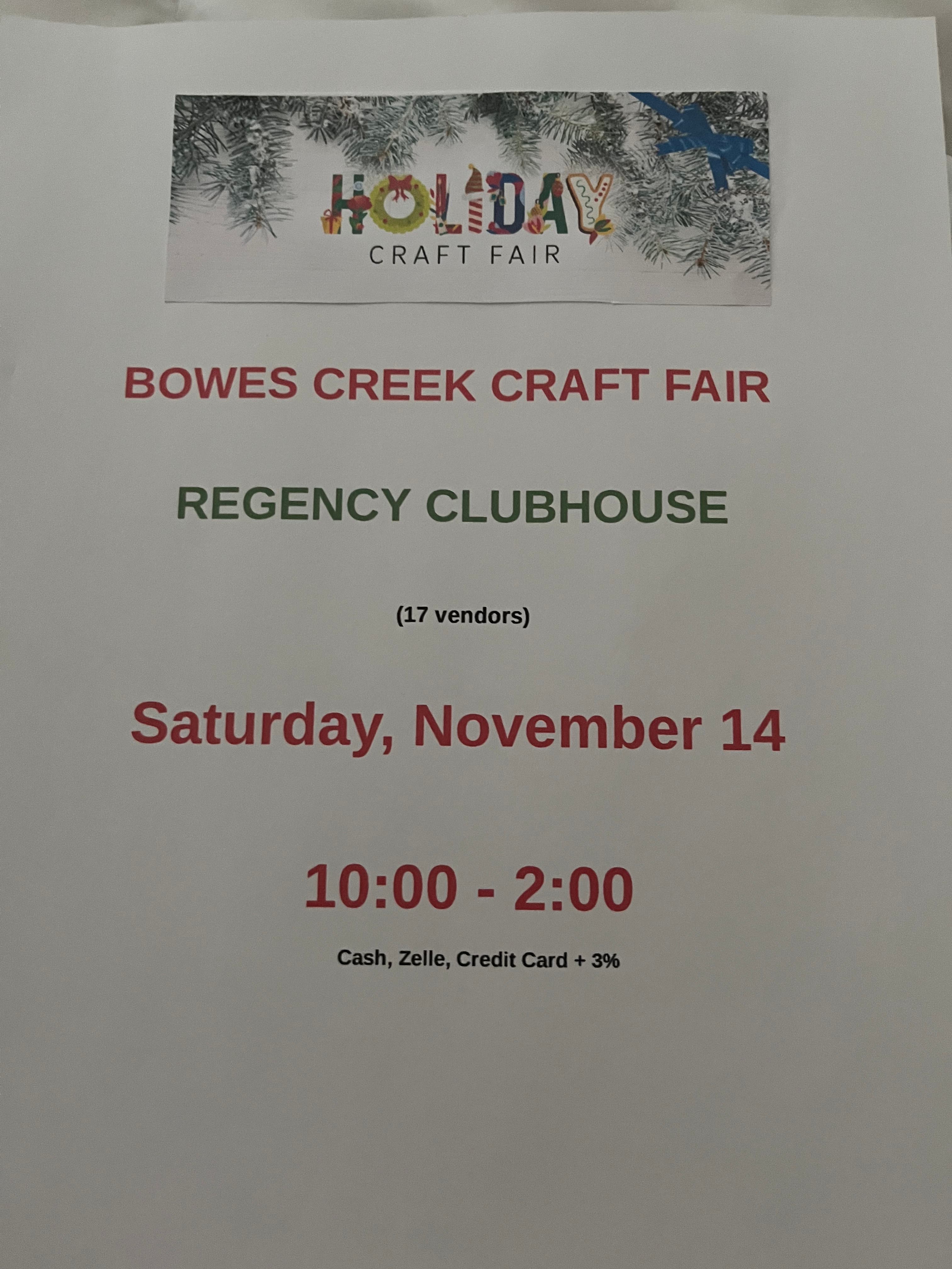 Bowes Creek Craft Fair