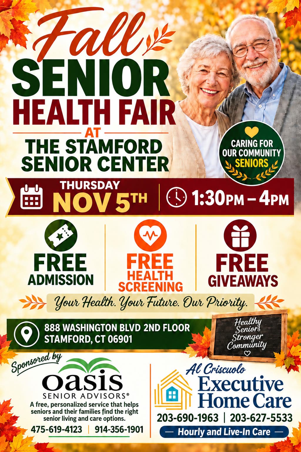 FALL Senior Health Fair ( FREE to the public )
