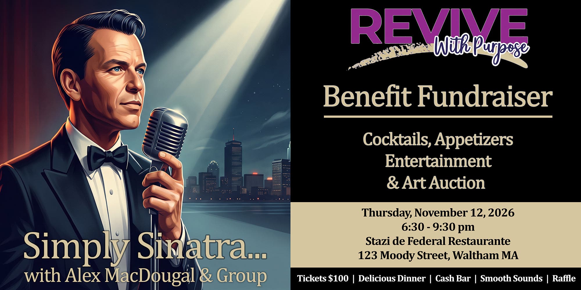 Revive Fundraiser for Women's Empowerment with Frank Sinatra Impersonator