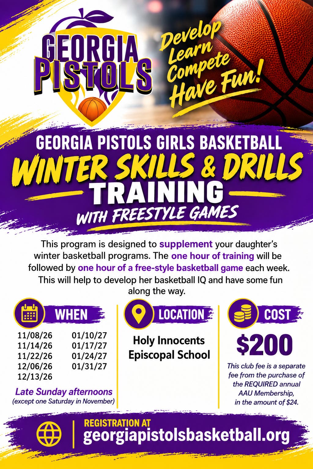 Georgia Pistols Girls Basketball Winter Skills & Drills Training