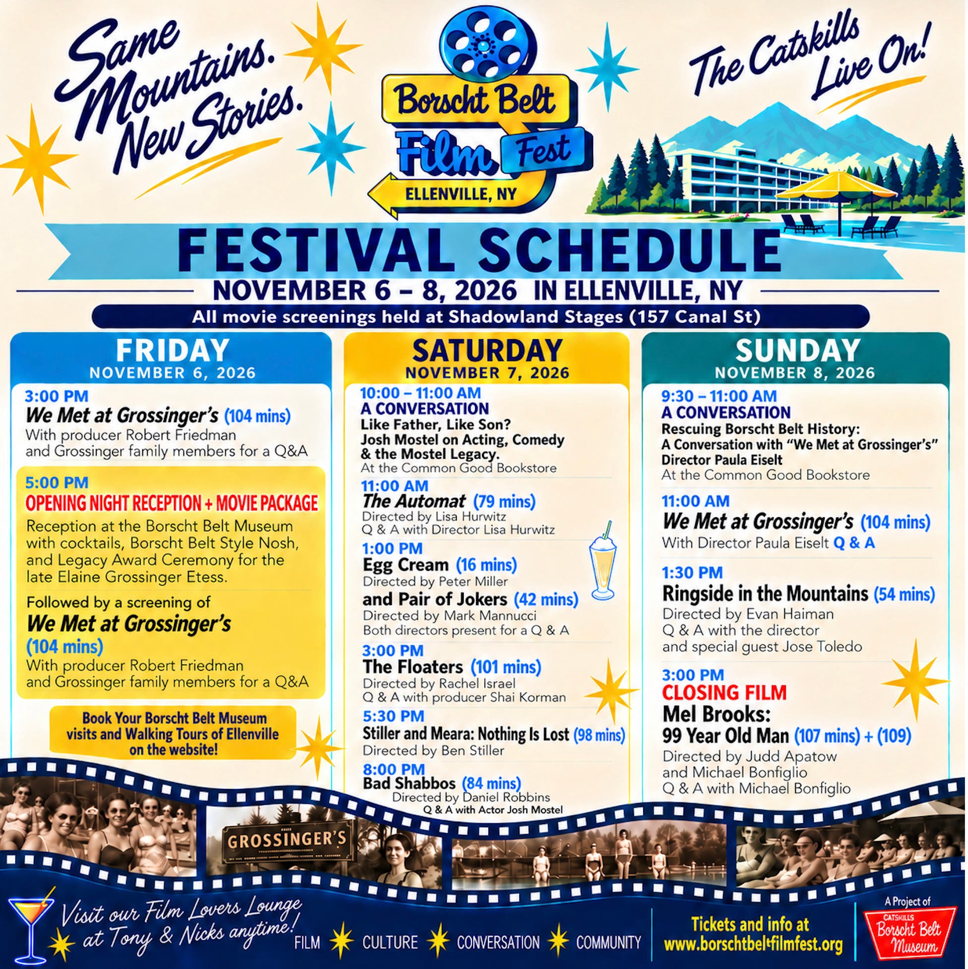 Borscht Belt Film Fest Weekend of November 6- 8, 2026
