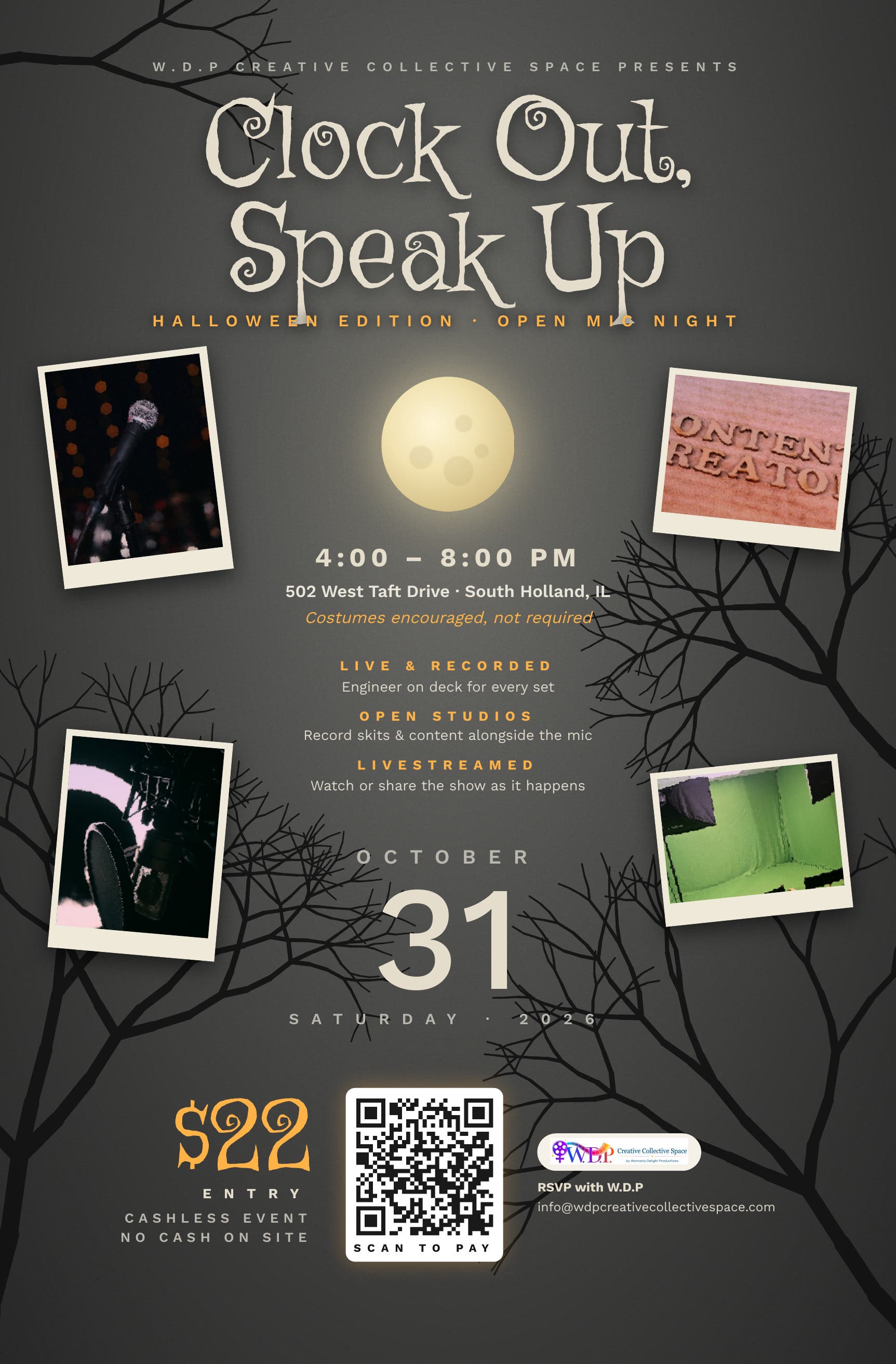 Clock Out Speak Out Open Night Mic (Halloween Edition)