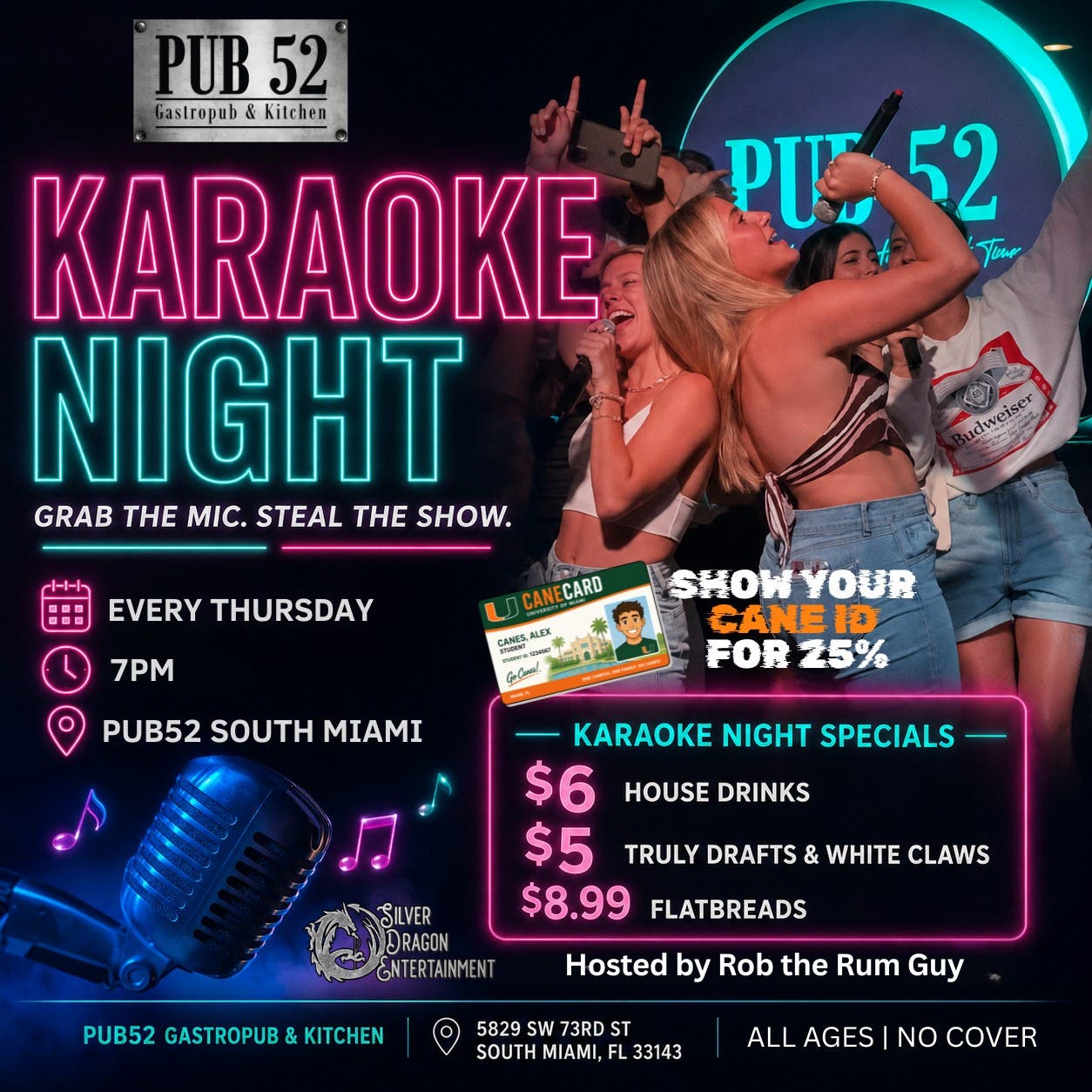 Karaoke Thursdays at Pub52 South Miami