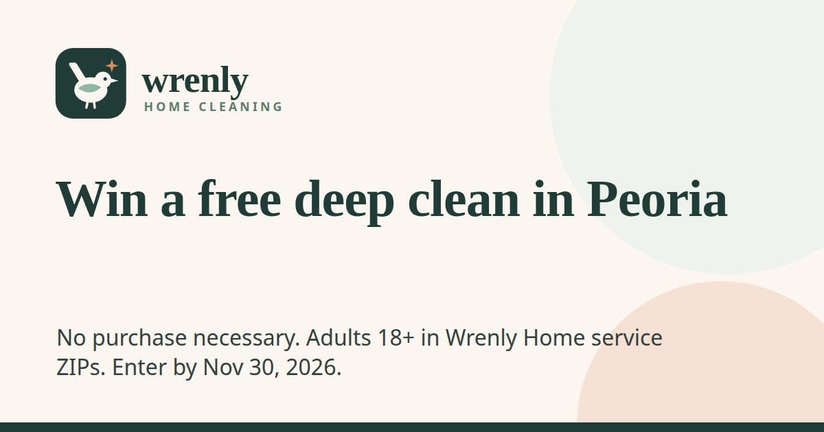 Win a free deep clean in Peoria (free to enter, no purchase necessary)