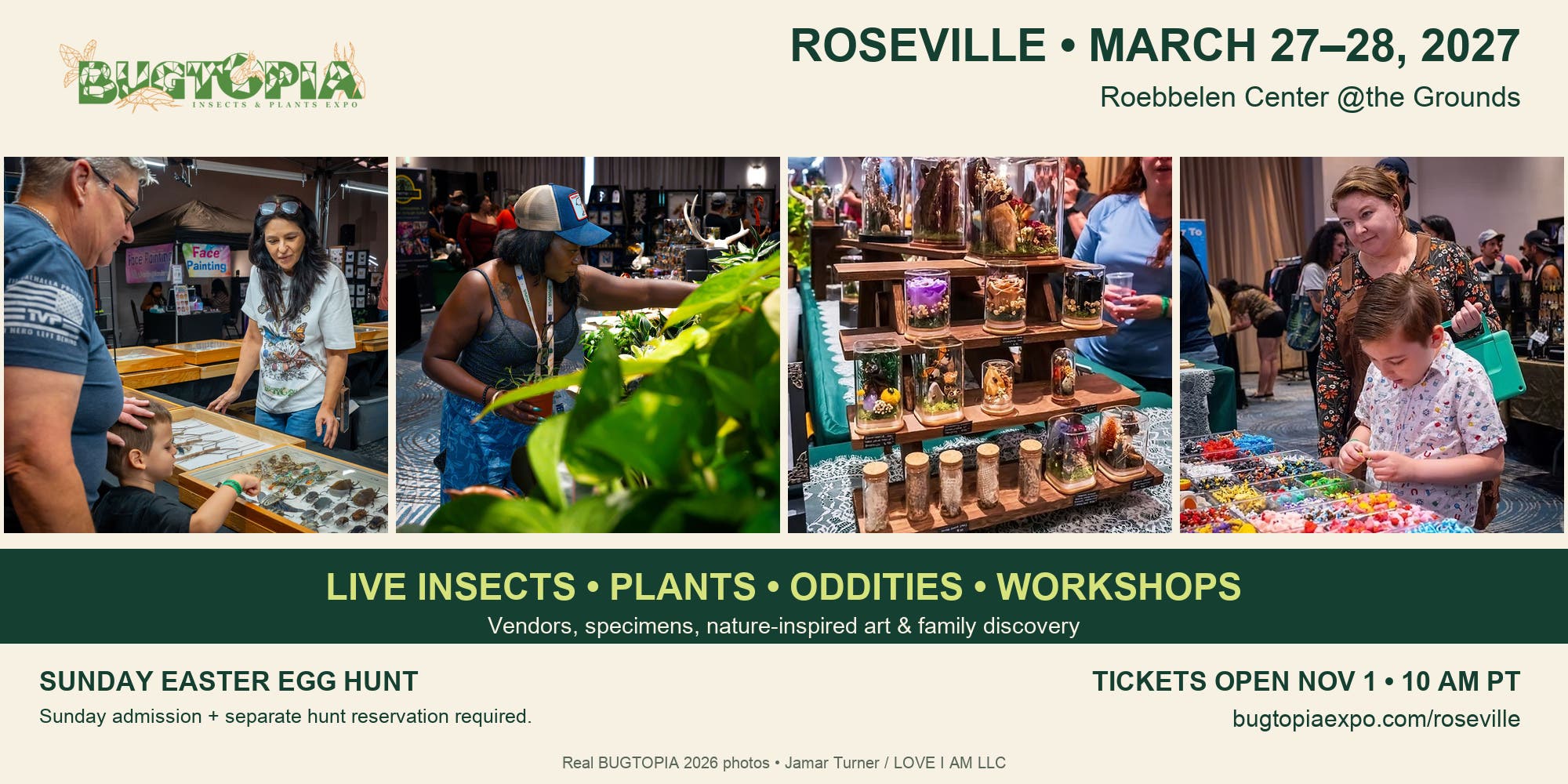 BUGTOPIA Roseville 2027 — Insects, Plants & Oddities, March 27–28