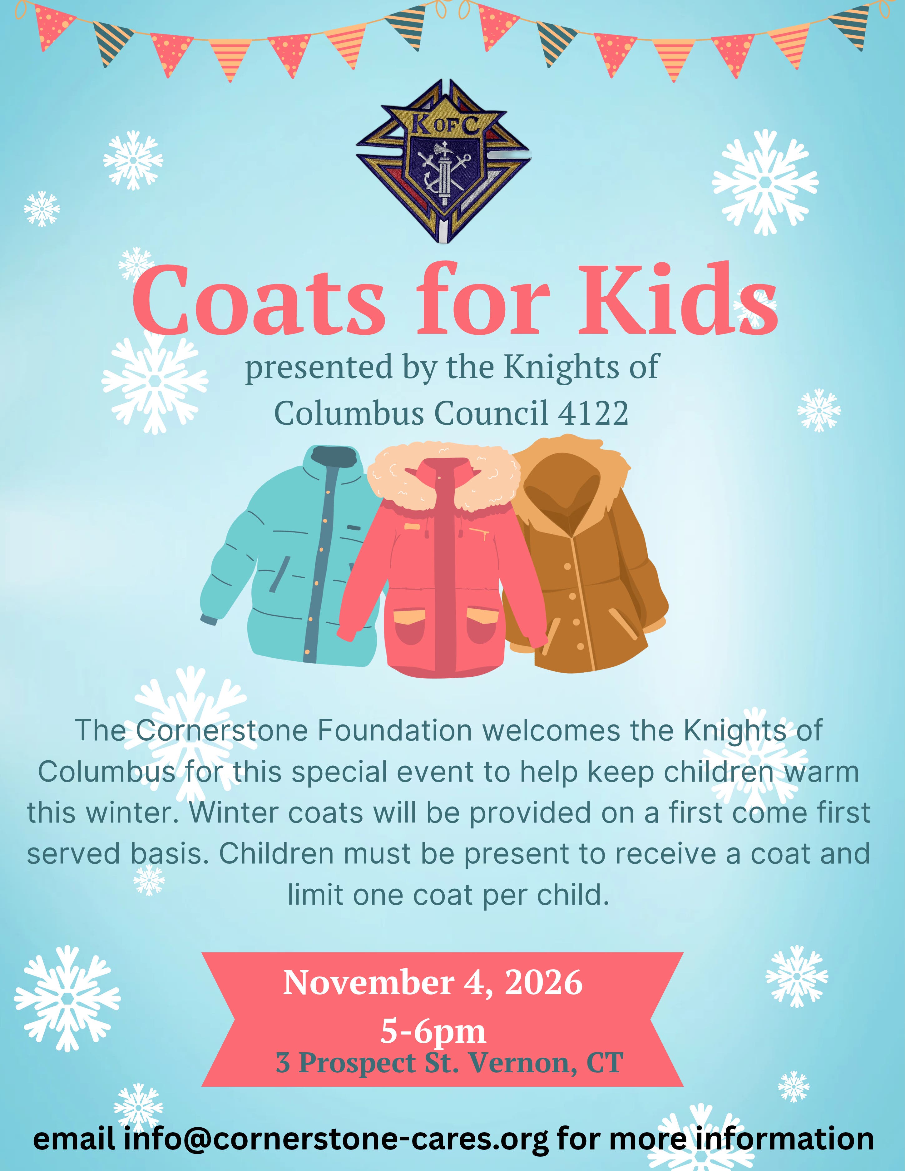 Coat Giveaway at Cornerstone