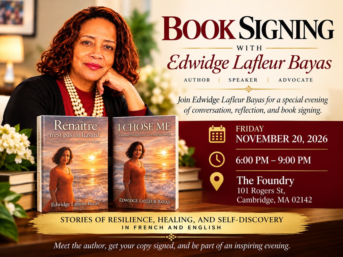 An Evening with Author Edwidge Lafleur Bayas