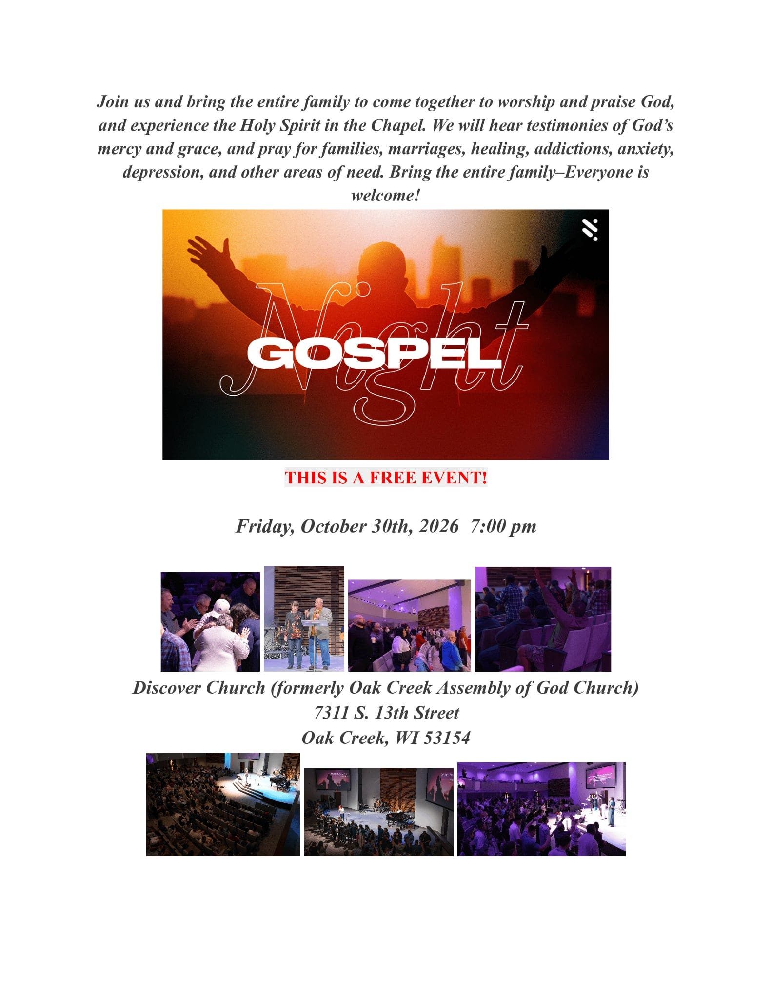 Discover Church: Gospel Night!