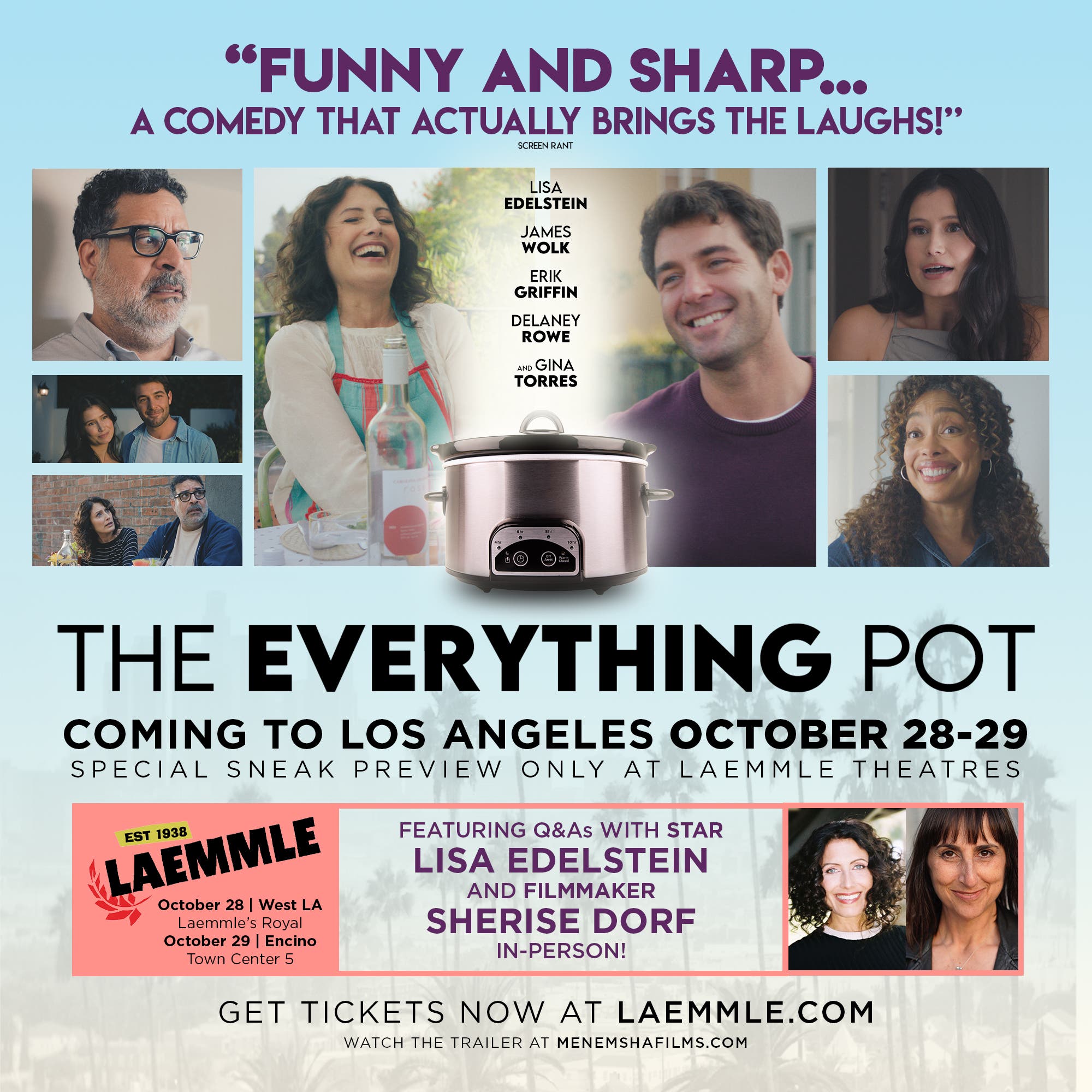 TONIGHT IN WEST LA! Indie Comedy THE EVERYTHING POT Screens at Laemmle Royal with Lisa Edelstein Q&A