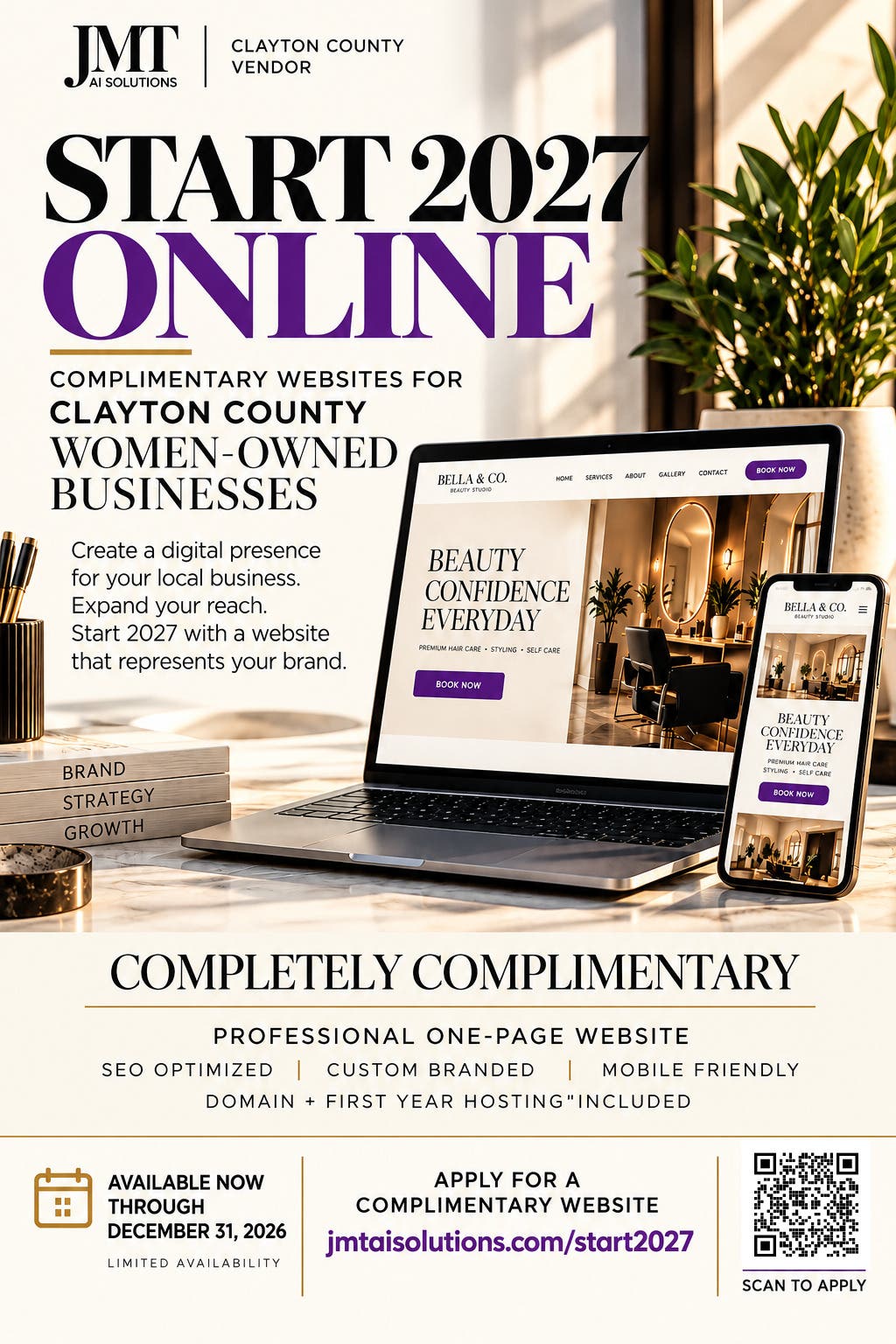 Complimentary One Page Websites for Clayton County Women Owned Businesses