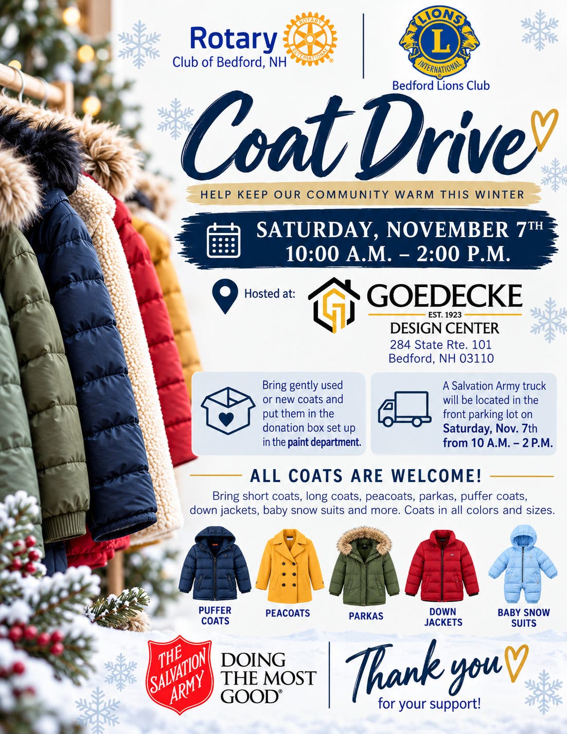 Winter Coat Drive for the Salvation Army