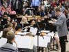 Members of the WLHS band honor local veterans through a performance of "Midway March."