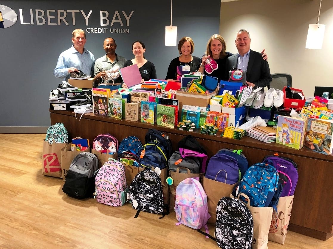 Liberty Bay Credit Union Donates Back to School Supplies