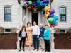 Members of the Plummer Youth Promise senior leadership team in front of the renovated budling Pictured (l-r): Kate Mun, Erin Truex, Shane MacMaster, Chris Hallinan, Nicole McLaughlin.