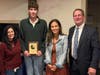 Mickey Sweeney is presented with the Lynnfield High School Youth Council Award by A Healthy Lynnfield's Youth Council advisors and the organization's chair, Phil Crawford. Pictured (l-r): Risa Ferrara, Sweeney, Krista Normandin, and Crawford.