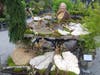 Sculptor, Elizabeth White by her outdoor "terrain" installation