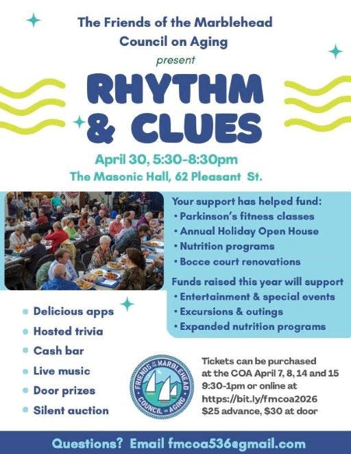 Friends of the Marblehead Council on Aging Fundraiser - Rhythm & Clues