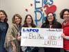 At the LAFCU Giving Committee/Ele’s Place-Capital Region check presentation are, from left, Dawn Haddad and Cindy Kangas, Ele’s Place; Teri and Amanda Seger, LAFCU; and Kristine Kuhnert, Ele’s Place. 