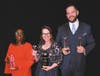 Accepting the national marketing awards on behalf of LAFCU are marketing team members, from left, Shelia Scott, Kellie Swiger and Zac Williams.