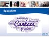 At a virtual presentation for LAFCU’s debt relief grants, the word cloud for Candace Collier’s essay highlights the financial freedom she seeks. Pictured are, from left, Shelia Scott, Candace Collier, Alexis Hodges, Lisa O’Connor and Zac Williams.